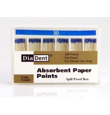 Absorbent Paper Points, штифты бумажные - №30 - 200 штук, DiaDent