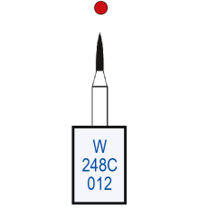 W248C012 Бор алмазный W - пламя заостренное - 012 красный HORICO