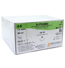 SUPRAMID (Супрамид) - мононить, L=45см., USP 4-0 (1 metric), HS-18 (обр-режущая), 36шт., RESORBA