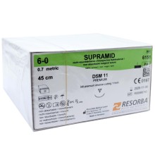 SUPRAMID / Супрамид мононить L=45см USP 6-0 EP (1 metric) DSM-11 36шт RESORBA