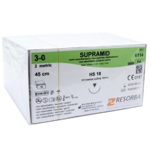 SUPRAMID / Супрамид мононить L=45см USP 3-0 (1 metric) HS-18 (режущая) 36шт RESORBA