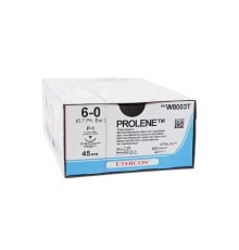 PROLENE (Пролен) с 1 иглой L=45см., синяя, USP 6-0, P-1 (обратно-режущая), 11мм, окр. 3/8, 24шт., Jo