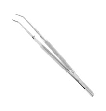 Микро-пинцет анатомический изогнутый Gomel, 18см, 22-33* (HLW Dental Instruments)