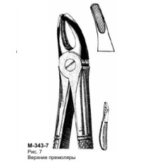 Щипцы для удаление премоляров верхней челюсти, №343/7, Legrin