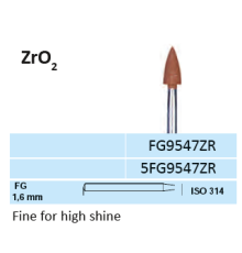 FG9547ZR Конус алмазный мелкой зернистости для окончательной полировки циркона, для FG, HORICO