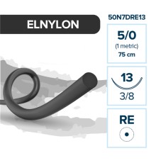 ELNYLON шовный материал L=75 см USP 5/0 DRE 13 мм 3/8 (12 шт) Elemaar