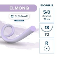 ELMONQ шовный материал L=75 см USP 5/0 HR-13 мм 1/2, 12 шт, ELEMAAR