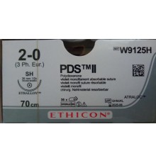 ПДС II W9125H 2/0 (колющая SH 26 мм, фиолетовая 7, см, окр. 1/2) 36шт/упак., Johnson&Johnson